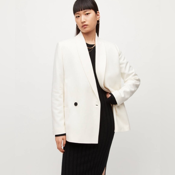 AllSaints ~ Lalia Wool-Cashmere Blend Blazer in off white - Picture 4 of 10